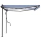 vidaXL Toldo manual retráctil con LED azul y blanco 4,5x3,5 m vidaXL Toldo manual retráctil con LED azul y blanco 4,5x3,5 m