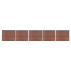 vidaXL Set de panel de valla WPC marrón 872x146 cm  