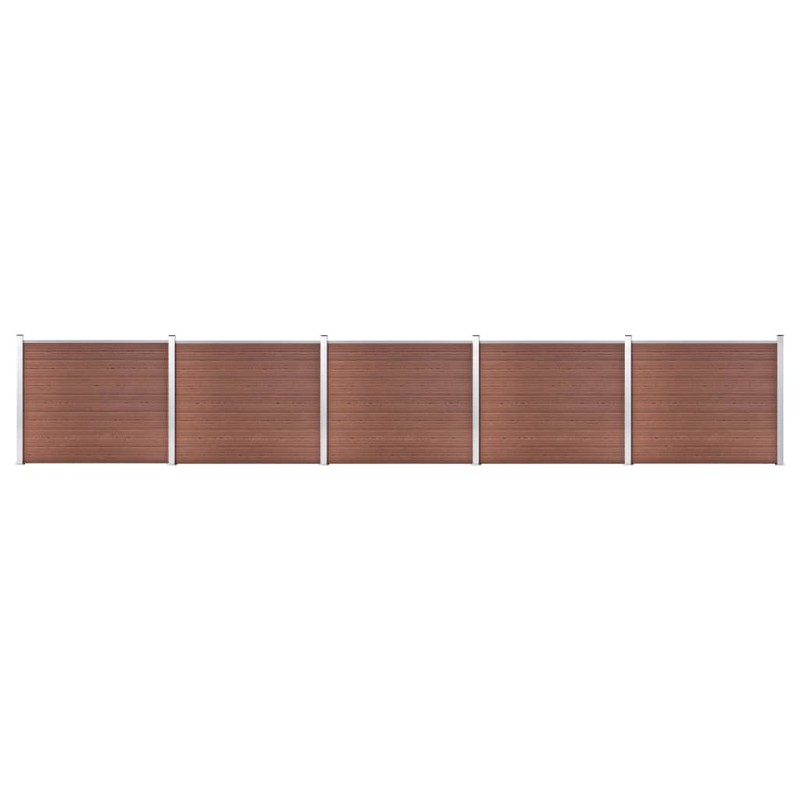 vidaXL Set de panel de valla WPC marrón 872x146 cm  