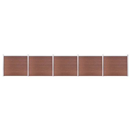 vidaXL Set de panel de valla WPC marrón 872x146 cm  