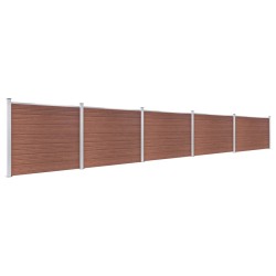 vidaXL Set de panel de valla WPC marrón 872x146 cm  