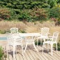 vidaXL Mesa y sillas de bistró 5 piezas aluminio fundido blanco vidaXL Mesa y sillas de bistró 5 piezas aluminio fundido blanco