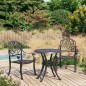 vidaXL Mesa y sillas de bistró 3 piezas aluminio fundido negro