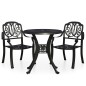 vidaXL Mesa y sillas de bistró 3 piezas aluminio fundido negro