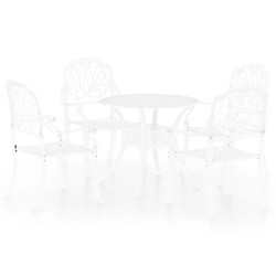 vidaXL Mesa y sillas de bistró 5 piezas aluminio fundido blanco