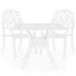 vidaXL Mesa y sillas de bistró 3 piezas aluminio fundido blanco vidaXL Mesa y sillas de bistró 3 piezas aluminio fundido blanco