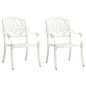 vidaXL Mesa y sillas de bistró 3 piezas aluminio fundido blanco vidaXL Mesa y sillas de bistró 3 piezas aluminio fundido blanco