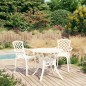 vidaXL Mesa y sillas de bistró 3 piezas aluminio fundido blanco