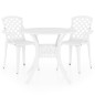 vidaXL Mesa y sillas de bistró 3 piezas aluminio fundido blanco