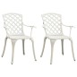 vidaXL Mesa y sillas de bistró 3 piezas aluminio fundido blanco