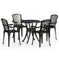 vidaXL Mesa y sillas de bistró 5 piezas aluminio fundido negro vidaXL Mesa y sillas de bistró 5 piezas aluminio fundido negro