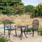 vidaXL Mesa y sillas de bistró 3 piezas aluminio fundido negro vidaXL Mesa y sillas de bistró 3 piezas aluminio fundido negro