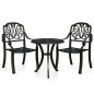 vidaXL Mesa y sillas de bistró 3 piezas aluminio fundido negro vidaXL Mesa y sillas de bistró 3 piezas aluminio fundido negro