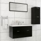 vidaXL Juego de muebles de baño madera de ingeniería negro