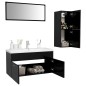vidaXL Juego de muebles de baño madera de ingeniería negro