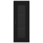 vidaXL Aparador de madera contrachapada negro 34,5x34x180 cm