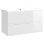 vidaXL Mueble con lavabo madera de ingeniería blanco brillo vidaXL Mueble con lavabo madera de ingeniería blanco brillo