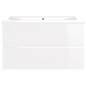 vidaXL Mueble con lavabo madera de ingeniería blanco brillo vidaXL Mueble con lavabo madera de ingeniería blanco brillo