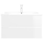 vidaXL Mueble con lavabo madera de ingeniería blanco brillo vidaXL Mueble con lavabo madera de ingeniería blanco brillo