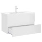 vidaXL Mueble con lavabo madera de ingeniería blanco brillo vidaXL Mueble con lavabo madera de ingeniería blanco brillo