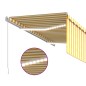 vidaXL Toldo retráctil manual con persiana LED amarillo/blanco 3x2,5 m vidaXL Toldo retráctil manual con persiana LED amarillo/blanco 3x2,5 m