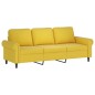 vidaXL Sofá de 3 plazas con cojines terciopelo amarillo 180 cm vidaXL Sofá de 3 plazas con cojines terciopelo amarillo 180 cm