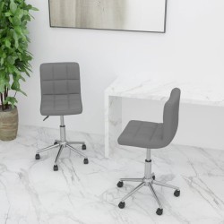 vidaXL Sillas de comedor giratorias 2 unidades tela gris claro