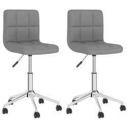 vidaXL Sillas de comedor giratorias 2 unidades tela gris claro