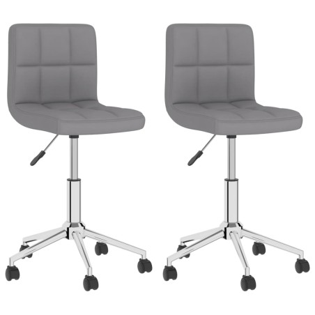 vidaXL Sillas de comedor giratorias 2 unidades tela gris claro