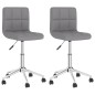 vidaXL Sillas de comedor giratorias 2 unidades tela gris claro vidaXL Sillas de comedor giratorias 2 unidades tela gris claro