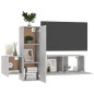 vidaXL Set de muebles de salón 3 pzas madera ingeniería gris hormigón