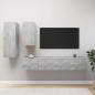 vidaXL Set muebles de salón TV 4 pzas madera ingeniería gris hormigón vidaXL Set muebles de salón TV 4 pzas madera ingeniería gris hormigón
