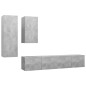 vidaXL Set muebles de salón TV 4 pzas madera ingeniería gris hormigón vidaXL Set muebles de salón TV 4 pzas madera ingeniería gris hormigón