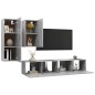 vidaXL Set muebles de salón TV 4 pzas madera ingeniería gris hormigón vidaXL Set muebles de salón TV 4 pzas madera ingeniería gris hormigón