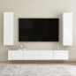 vidaXL Set de muebles de salón 4 pzas madera ingeniería blanco brillo vidaXL Set de muebles de salón 4 pzas madera ingeniería blanco brillo