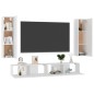 vidaXL Set de muebles de salón 4 pzas madera ingeniería blanco brillo vidaXL Set de muebles de salón 4 pzas madera ingeniería blanco brillo