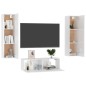 vidaXL Set de muebles de salón 3 pzas madera ingeniería blanco brillo vidaXL Set de muebles de salón 3 pzas madera ingeniería blanco brillo