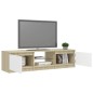 vidaXL Mueble de TV con luces LED blanco y roble Sonoma 140x40x35,5 cm