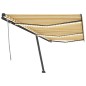 vidaXL Toldo manual retráctil con luz LED amarillo y blanco 600x350 cm vidaXL Toldo manual retráctil con luz LED amarillo y blanco 600x350 cm