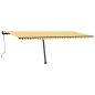 vidaXL Toldo manual retráctil con luz LED amarillo y blanco 600x350 cm vidaXL Toldo manual retráctil con luz LED amarillo y blanco 600x350 cm