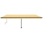 vidaXL Toldo manual retráctil con luz LED amarillo y blanco 600x350 cm vidaXL Toldo manual retráctil con luz LED amarillo y blanco 600x350 cm