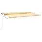 vidaXL Toldo manual retráctil con luz LED amarillo y blanco 600x350 cm vidaXL Toldo manual retráctil con luz LED amarillo y blanco 600x350 cm