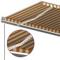 vidaXL Toldo manual retráctil con luz LED amarillo y blanco 600x350 cm vidaXL Toldo manual retráctil con luz LED amarillo y blanco 600x350 cm