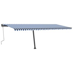 vidaXL Toldo retráctil manual con luz LED azul y blanco 600x300 cm