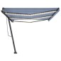 vidaXL Toldo retráctil manual con luz LED azul y blanco 600x300 cm vidaXL Toldo retráctil manual con luz LED azul y blanco 600x300 cm