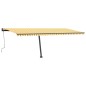 vidaXL Toldo retráctil manual con luz LED amarillo y blanco 600x300 cm vidaXL Toldo retráctil manual con luz LED amarillo y blanco 600x300 cm