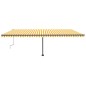 vidaXL Toldo retráctil manual con luz LED amarillo y blanco 600x300 cm vidaXL Toldo retráctil manual con luz LED amarillo y blanco 600x300 cm