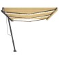 vidaXL Toldo retráctil manual con luz LED amarillo y blanco 600x300 cm vidaXL Toldo retráctil manual con luz LED amarillo y blanco 600x300 cm