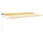 vidaXL Toldo retráctil manual con luz LED amarillo y blanco 600x300 cm vidaXL Toldo retráctil manual con luz LED amarillo y blanco 600x300 cm