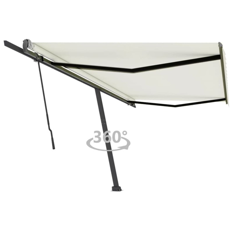vidaXL Toldo de pie retráctil manual crema 500x350 cm